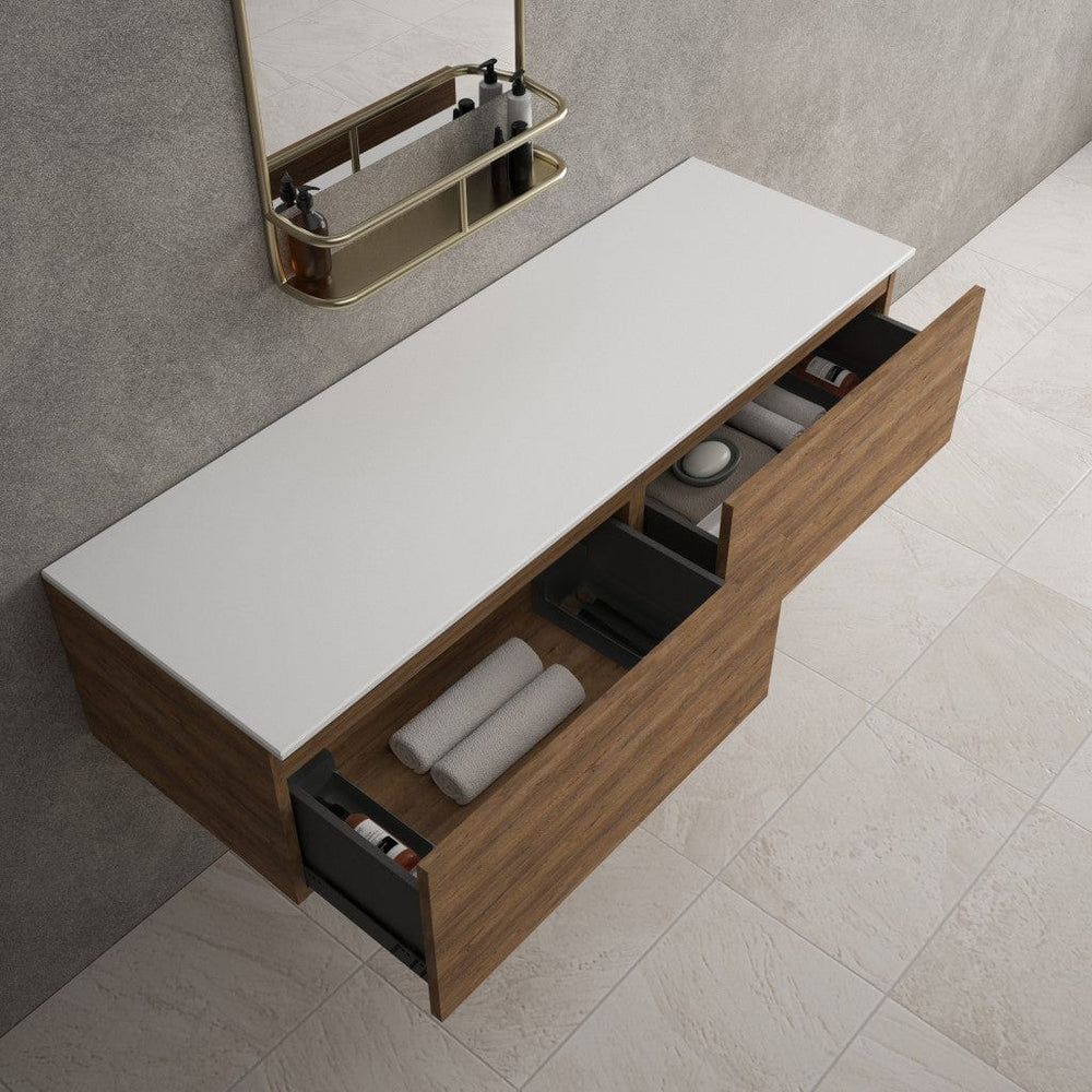 Raffinata Double Drawer Countertop Vanity Unit - Oak 1400mm