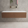 Raffinata Double Drawer Countertop Vanity Unit - Walnut 1400mm image