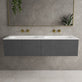 Raffinata Two Drawer Vanity Unit With Beyondstone Double Basin - Dark Concrete 1400mm image
