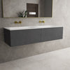Raffinata Two Drawer Vanity Unit With Beyondstone Double Basin - Dark Concrete 1400mm image