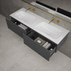 Raffinata Two Drawer Vanity Unit With Beyondstone Double Basin - Dark Concrete 1400mm image