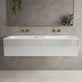 Raffinata Two Drawer Vanity Unit With Beyondstone Double Basin - Gloss Dove 1400mm image