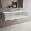 Raffinata Two Drawer Vanity Unit With Beyondstone Double Basin - Gloss Dove 1400mm image