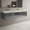 Raffinata Two Drawer Vanity Unit With Beyondstone Double Basin - Gloss Dust 1400mm image