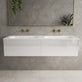 Raffinata Two Drawer Vanity Unit With Beyondstone Double Basin - Gloss White 1400mm image