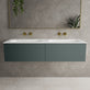 Raffinata Two Drawer Vanity Unit With Beyondstone Double Basin - Matt Dark Green 1400mm image
