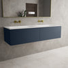 Raffinata Two Drawer Vanity Unit With Beyondstone Double Basin - Matt Indigo 1400mm image