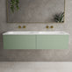 Raffinata Two Drawer Vanity Unit With Beyondstone Double Basin - Matt Light Green 1400mm image