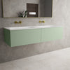 Raffinata Two Drawer Vanity Unit With Beyondstone Double Basin - Matt Light Green 1400mm image