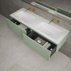 Raffinata Two Drawer Vanity Unit With Beyondstone Double Basin - Matt Light Green 1400mm image