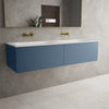 Raffinata Two Drawer Vanity Unit With Beyondstone Double Basin - Matt Navy 1400mm image