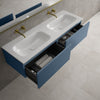 Raffinata Two Drawer Vanity Unit With Beyondstone Double Basin - Matt Navy 1400mm image