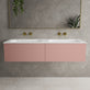 Raffinata Two Drawer Vanity Unit With Beyondstone Double Basin - Matt Pink 1400mm image