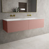Raffinata Two Drawer Vanity Unit With Beyondstone Double Basin - Matt Pink 1400mm image