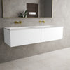 Raffinata Two Drawer Vanity Unit With Beyondstone Double Basin - Matt White 1400mm image
