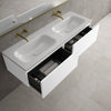Raffinata Two Drawer Vanity Unit With Beyondstone Double Basin - Matt White 1400mm image