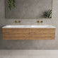 Raffinata Two Drawer Vanity Unit With Beyondstone Double Basin - Oak 1400mm image