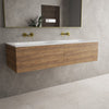 Raffinata Two Drawer Vanity Unit With Beyondstone Double Basin - Oak 1400mm image