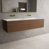 Raffinata Two Drawer Vanity Unit With Beyondstone Double Basin - Walnut 1400mm image