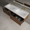 Raffinata Two Drawer Vanity Unit With Beyondstone Double Basin - Walnut 1400mm image