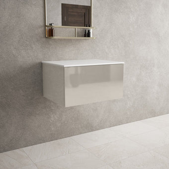 Raffinata Single Drawer Countertop Vanity Unit - Gloss Cashmere 600mm