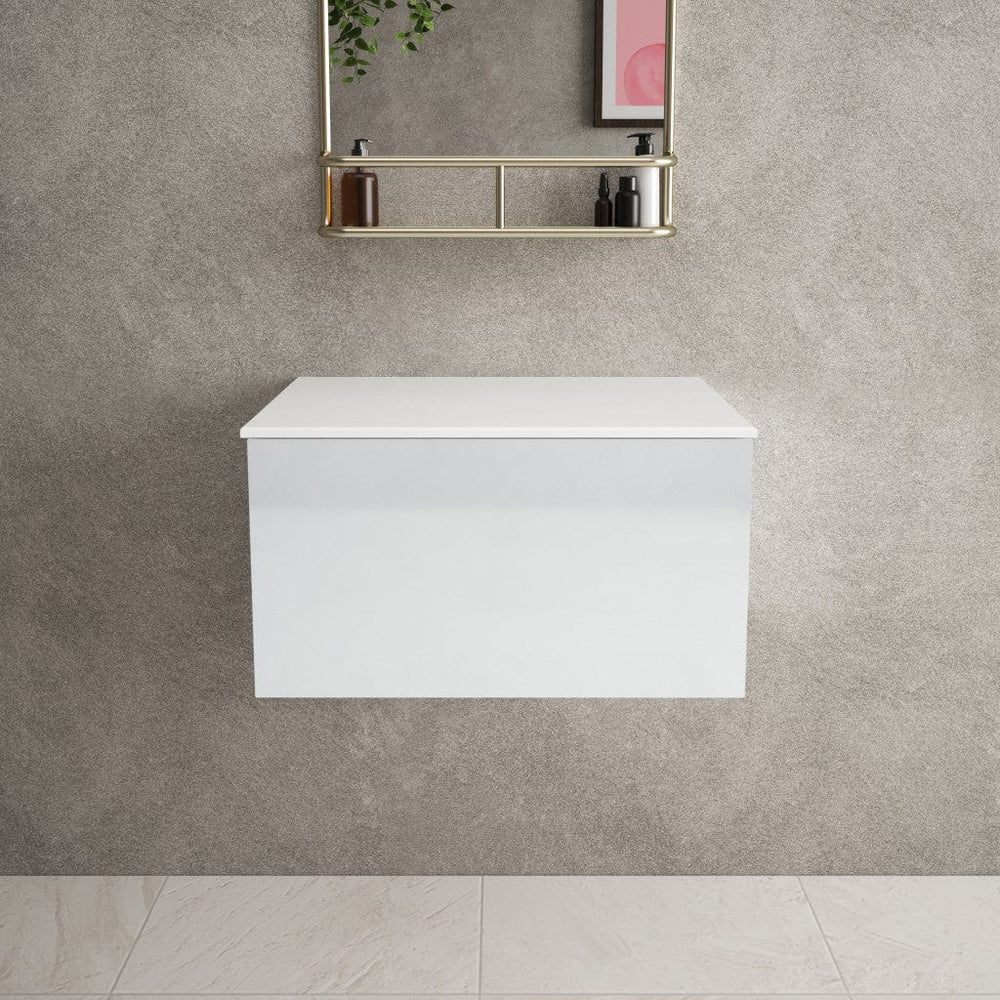 Raffinata Single Drawer Countertop Vanity Unit - Gloss White 600mm