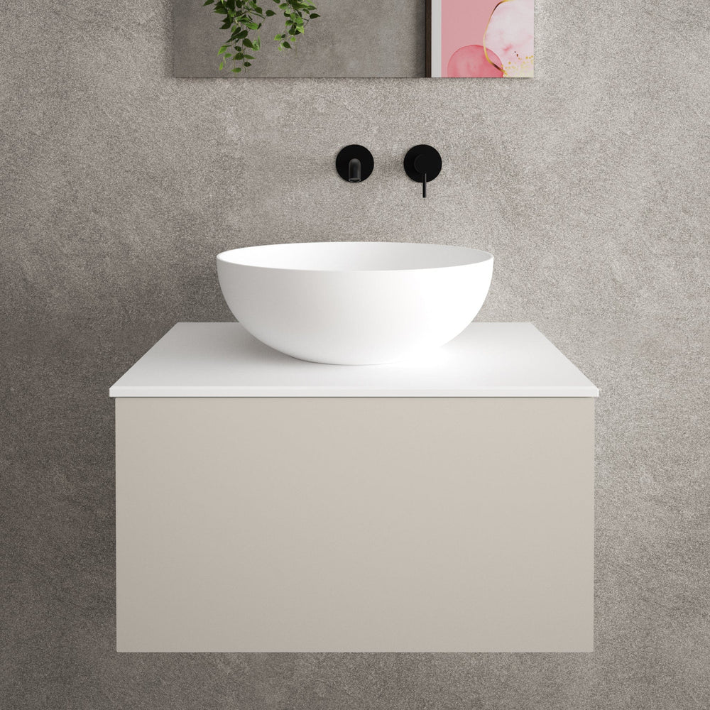 Raffinata Single Drawer Countertop Vanity Unit - Matt Cashmere 600mm