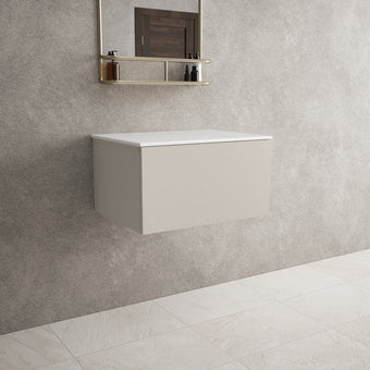 Raffinata Single Drawer Countertop Vanity Unit - Matt Cashmere 600mm