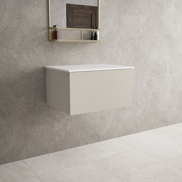 Raffinata Single Drawer Countertop Vanity Unit - Matt Cashmere 600mm