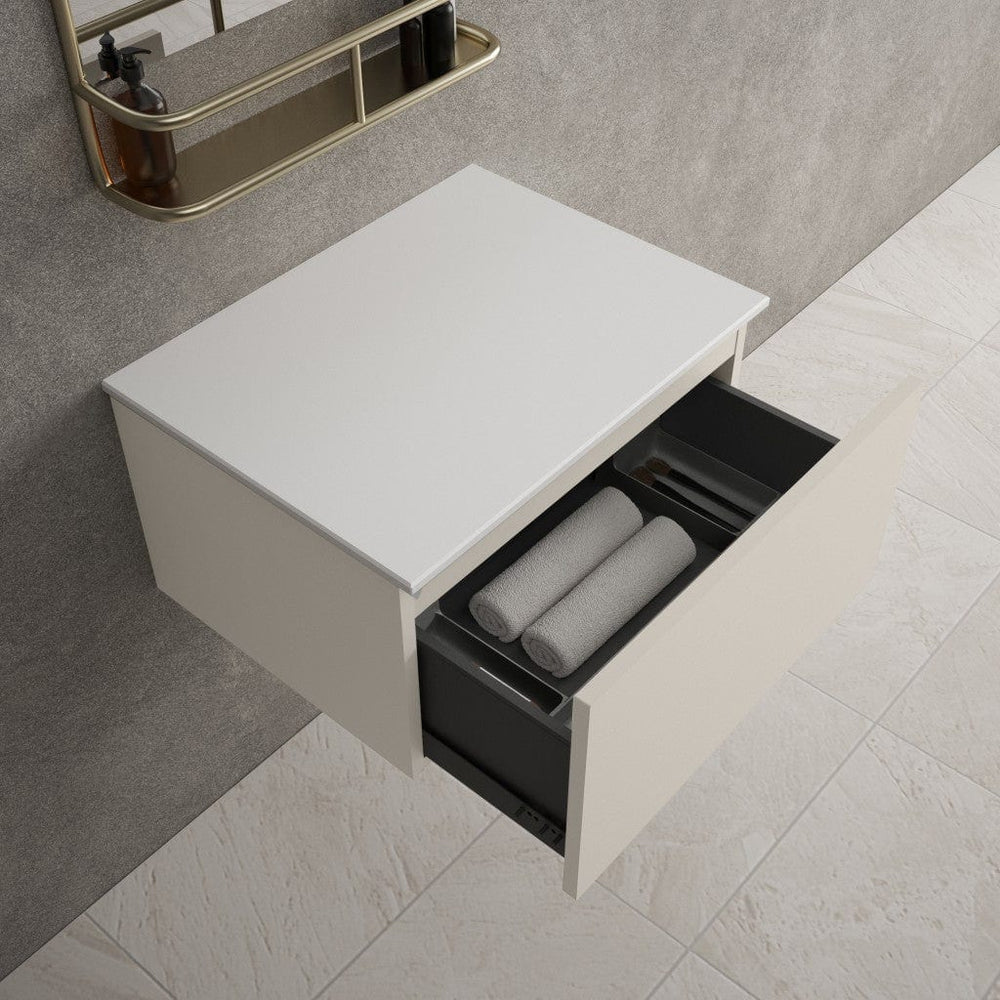 Raffinata Single Drawer Countertop Vanity Unit - Matt Cashmere 600mm