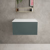 Raffinata Single Drawer Countertop Vanity Unit - Matt Dark Green 600mm image