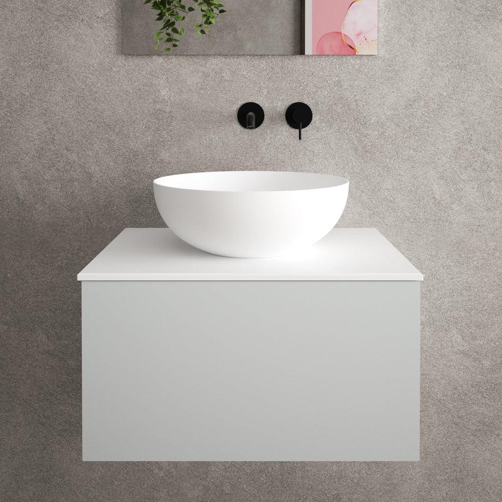 Raffinata Single Drawer Countertop Vanity Unit - Matt Dove 600mm