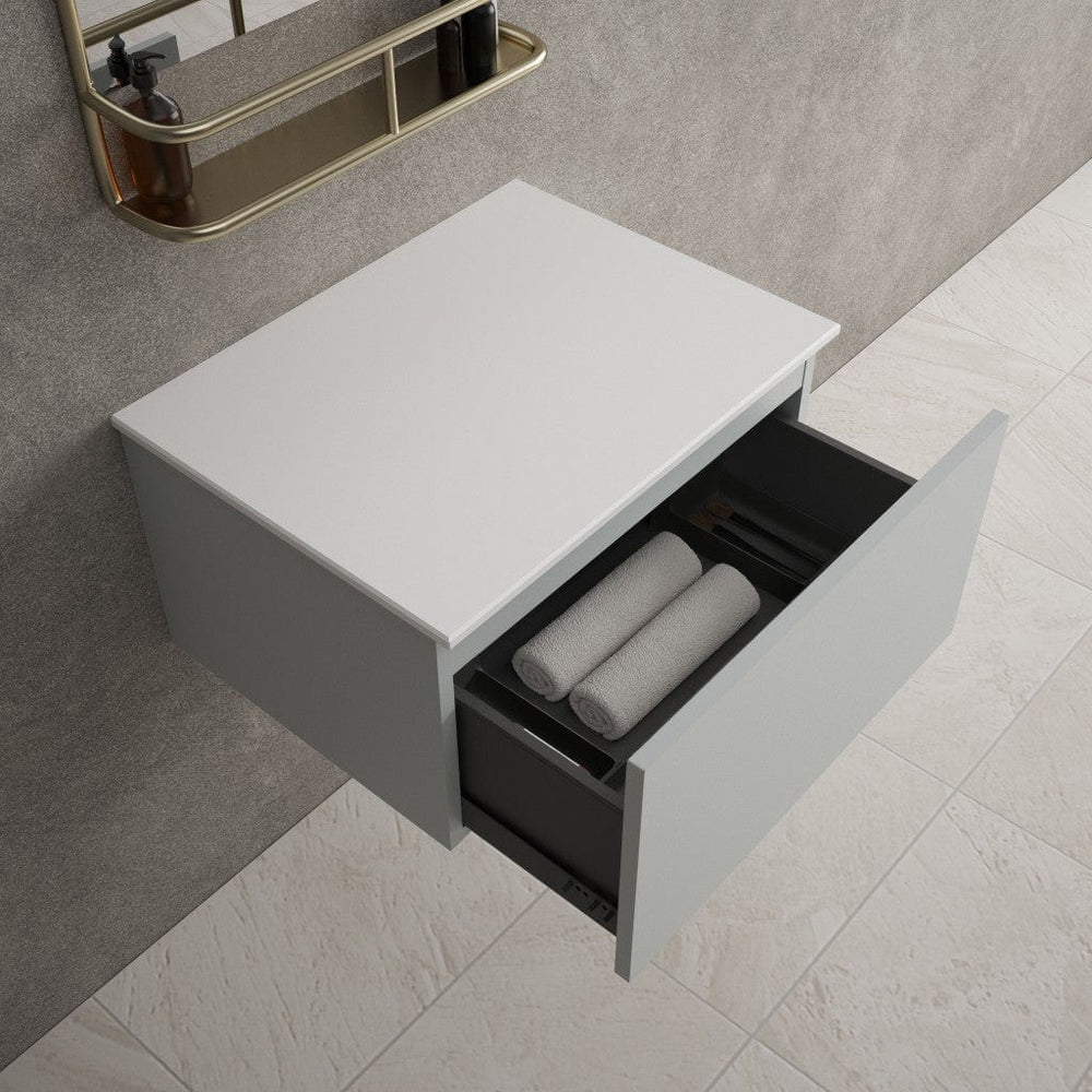 Raffinata Single Drawer Countertop Vanity Unit - Matt Dove 600mm