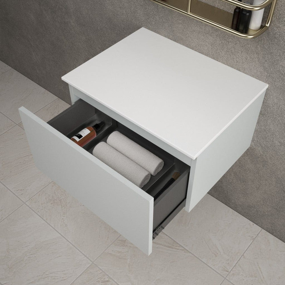 Raffinata Single Drawer Countertop Vanity Unit - Matt Dove 600mm