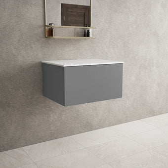 Raffinata Single Drawer Countertop Vanity Unit - Matt Dust 600mm