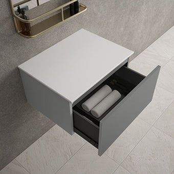 Raffinata Single Drawer Countertop Vanity Unit - Matt Dust 600mm