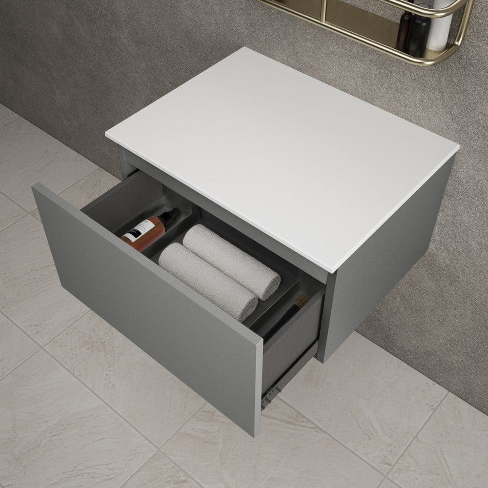Raffinata Single Drawer Countertop Vanity Unit - Matt Dust 600mm