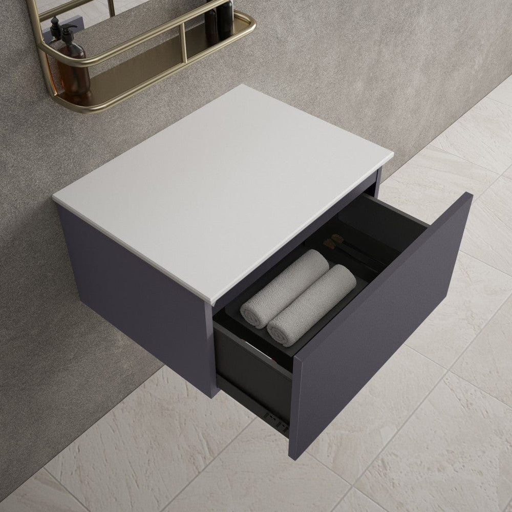 Raffinata Single Drawer Countertop Vanity Unit - Matt Graphite 600mm