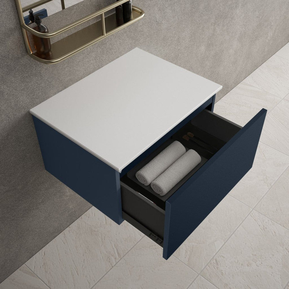 Raffinata Single Drawer Countertop Vanity Unit - Matt Indigo 600mm