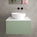 Raffinata Single Drawer Countertop Vanity Unit - Matt Light Green 600mm