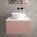 Raffinata Single Drawer Countertop Vanity Unit - Matt Pink 600mm
