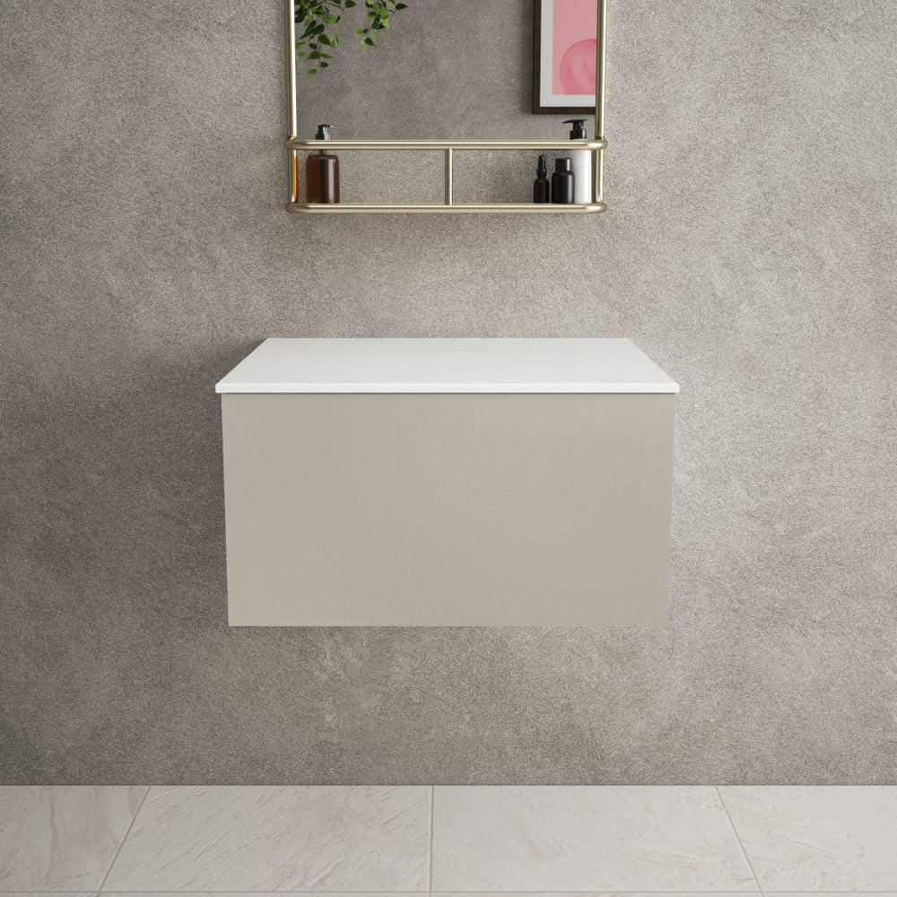 Raffinata Single Drawer Countertop Vanity Unit - Matt Stone 600mm