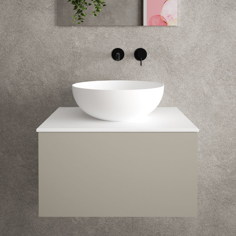 Raffinata Single Drawer Countertop Vanity Unit - Matt Stone 600mm image