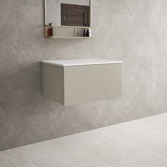 Raffinata Single Drawer Countertop Vanity Unit - Matt Stone 600mm