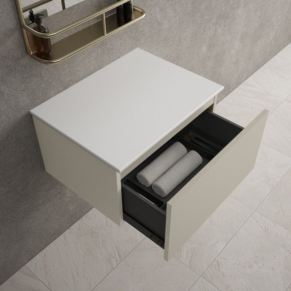 Raffinata Single Drawer Countertop Vanity Unit - Matt Stone 600mm