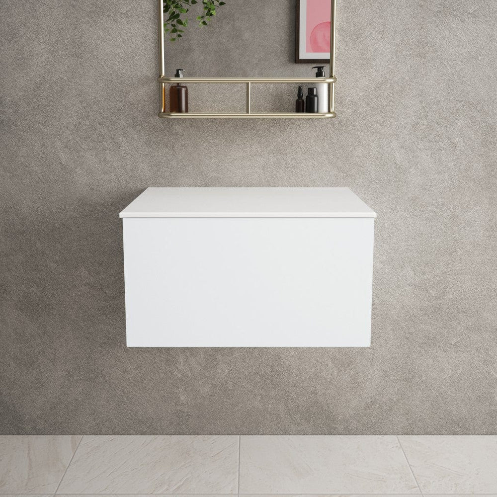 Raffinata Single Drawer Countertop Vanity Unit - Matt White 600mm