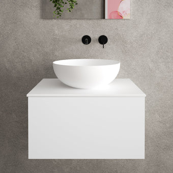 Raffinata Single Drawer Countertop Vanity Unit - Matt White 600mm