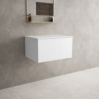 Raffinata Single Drawer Countertop Vanity Unit - Matt White 600mm