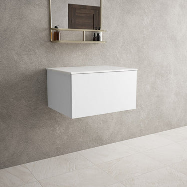Raffinata Single Drawer Countertop Vanity Unit - Matt White 600mm