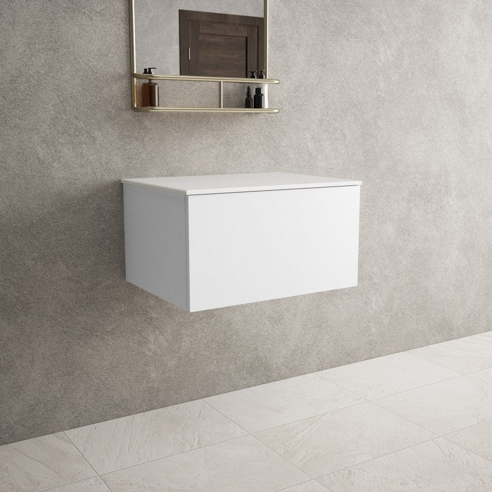 Raffinata Single Drawer Countertop Vanity Unit - Matt White 600mm